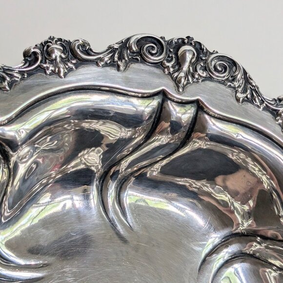 Meriden Britannia Company Sterling Silver Foliate Scrolls Art Nouveau Bowl 8.5" - Picture 3 of 12
